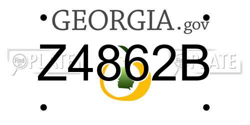 Z4862B Georgia License Plate