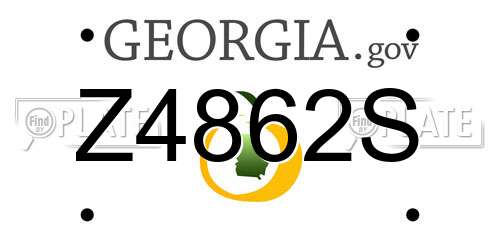 Z4862S Georgia License Plate