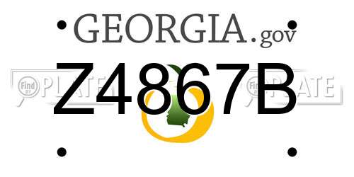 Z4867B Georgia License Plate