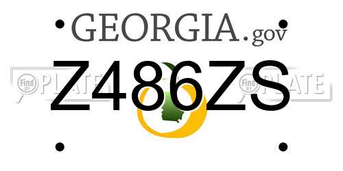Z486ZS Georgia License Plate