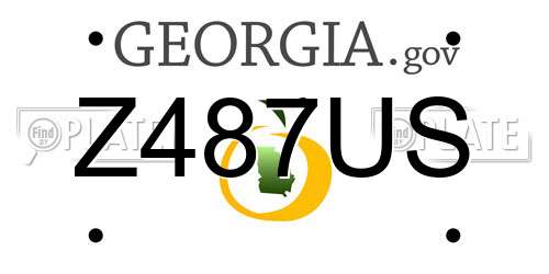Z487US Georgia License Plate
