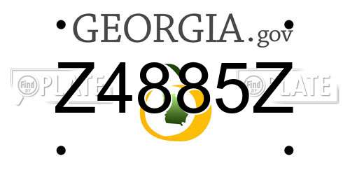 Z4885Z Georgia License Plate
