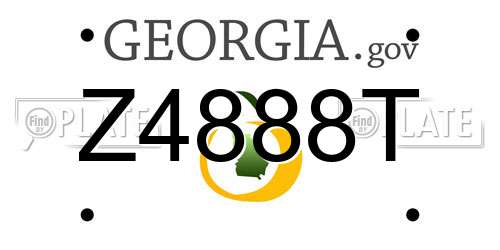 Z4888T Georgia License Plate