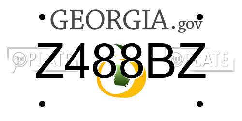 Z488BZ Georgia License Plate