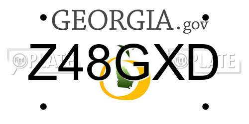 Z48GXD Georgia License Plate