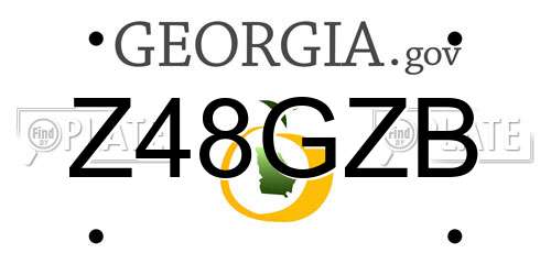 Z48GZB Georgia License Plate