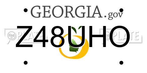 Z48UHO Georgia License Plate