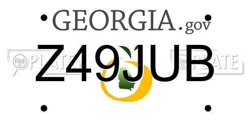 Z49JUB Georgia License Plate