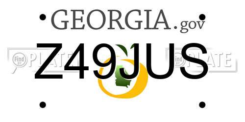 Z49JUS Georgia License Plate