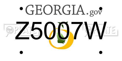 Z5007W Georgia License Plate