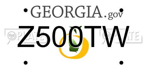 Z500TW Georgia License Plate