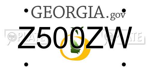 Z500ZW Georgia License Plate