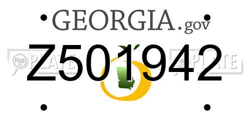 Z501942 Georgia License Plate