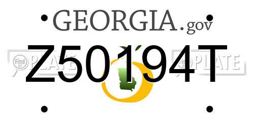 Z50194T Georgia License Plate