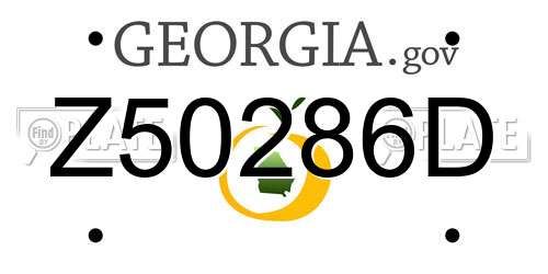 Z50286D Georgia License Plate