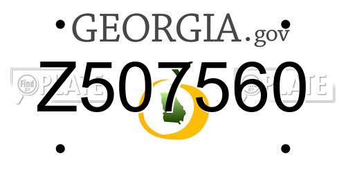 Z507560 Georgia License Plate