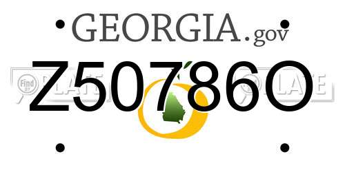 Z50786O Georgia License Plate