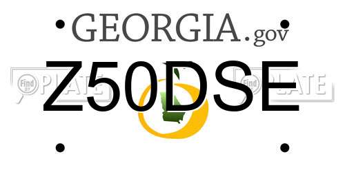 Z50DSE Georgia License Plate