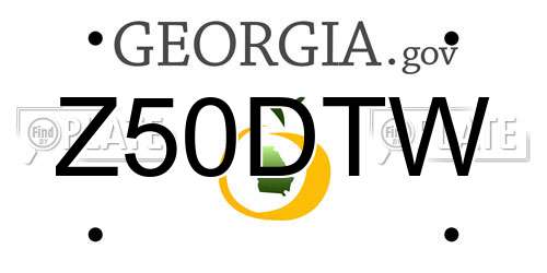 Z50DTW Georgia License Plate