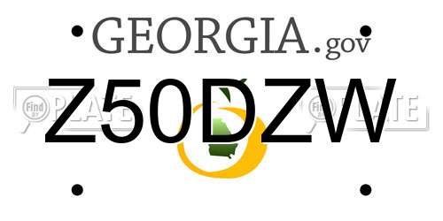 Z50DZW Georgia License Plate