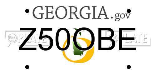 Z50OBE Georgia License Plate