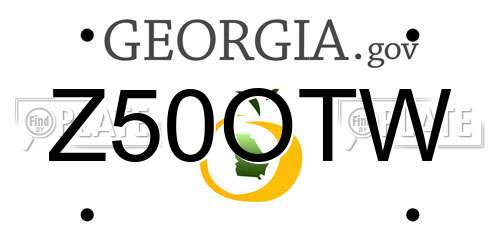 Z50OTW Georgia License Plate