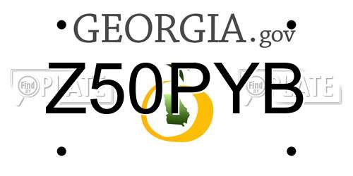 Z50PYB Georgia License Plate