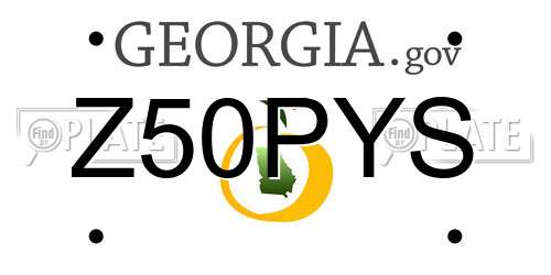 Z50PYS Georgia License Plate