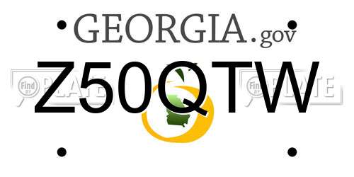 Z50QTW Georgia License Plate