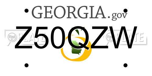 Z50QZW Georgia License Plate