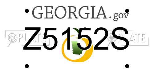 Z5152S Georgia License Plate