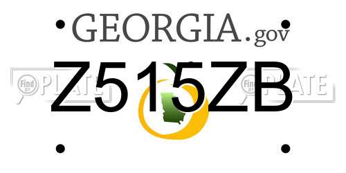 Z515ZB Georgia License Plate