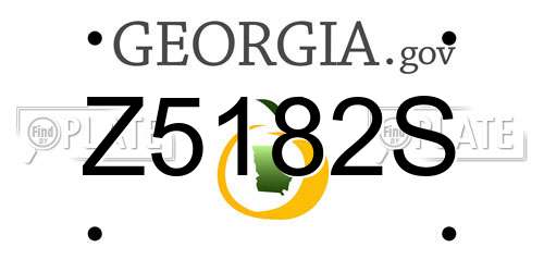 Z5182S Georgia License Plate