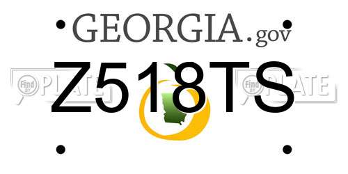 Z518TS Georgia License Plate
