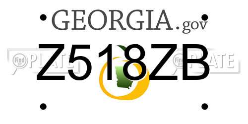Z518ZB Georgia License Plate