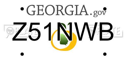 Z51NWB Georgia License Plate