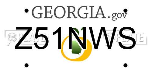 Z51NWS Georgia License Plate