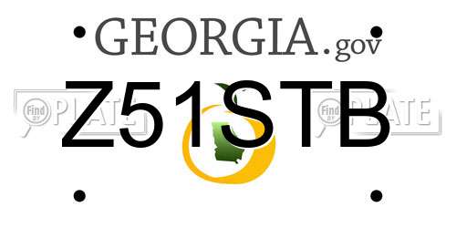 Z51STB Georgia License Plate