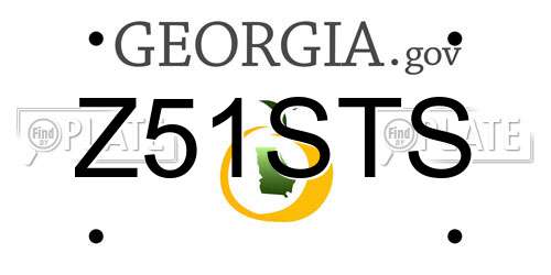 Z51STS Georgia License Plate