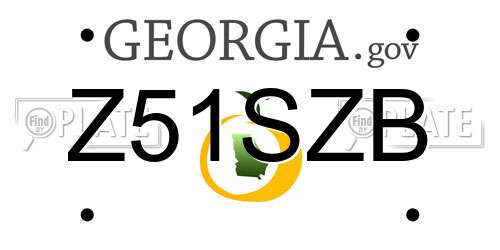Z51SZB Georgia License Plate