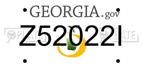 Z52022I Georgia License Plate