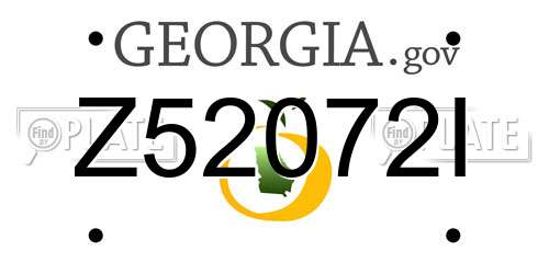 Z52072I Georgia License Plate