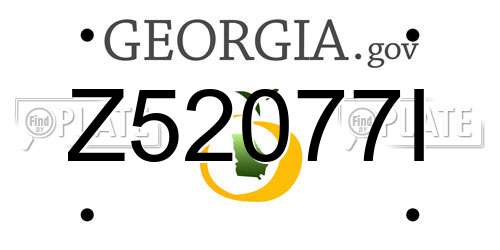Z52077I Georgia License Plate