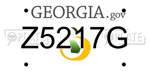 Z5217G Georgia License Plate