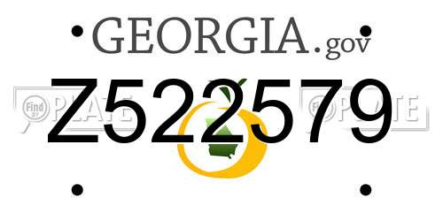 Z522579 Georgia License Plate