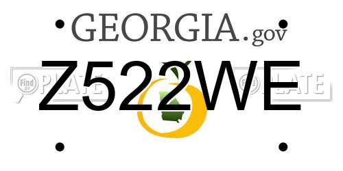 Z522WE Georgia License Plate