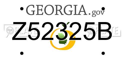 Z52325B Georgia License Plate