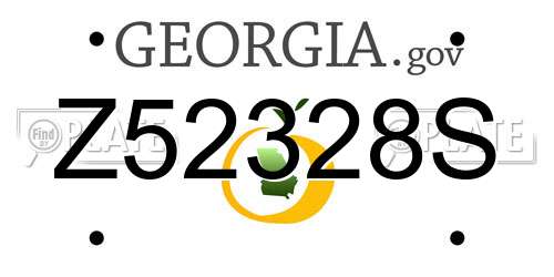Z52328S Georgia License Plate