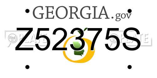 Z52375S Georgia License Plate