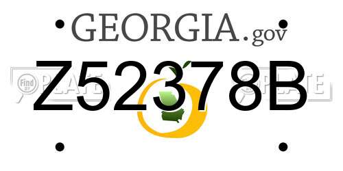 Z52378B Georgia License Plate